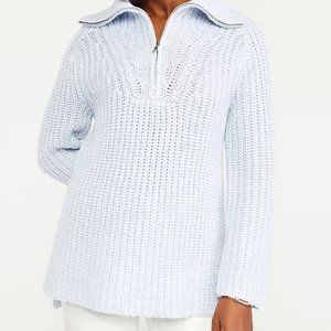 ANN TAYLOR ZIP COLLAR SWEATER NEW